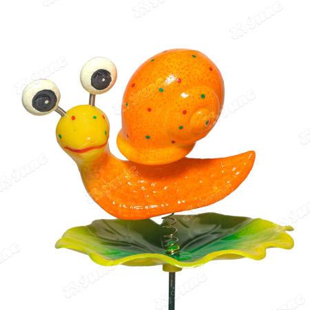 Штекер садовый Улитка на листе на пружинке NA1491 10*10см (288)