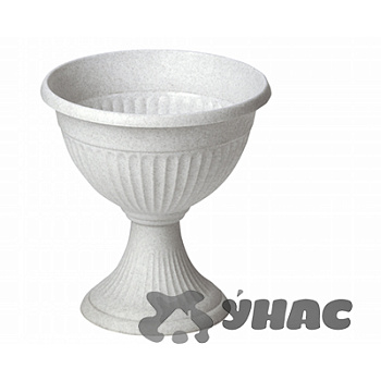 Кашпо-вазон Ливия 370 мм Низкий мраморный М3207