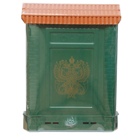 Ящик почтовый "ПРЕМИУМ" с пл. защелкой и накладкой (зеленый, с орлом) х10