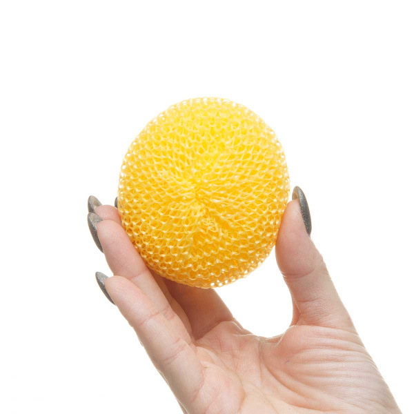 Губка для тефлоновой посуды в пластиковой оплетке d 80 3шт МБ 120 х40