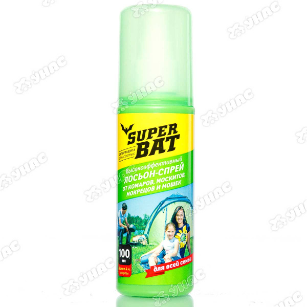 Лосьон-спрей от комаров SuperBAT 100мл х50