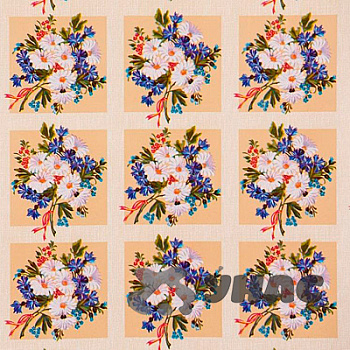 Клеенка тканая основа 125*25м 1 сорт 132/2 (ромашки, клетка) Тверь