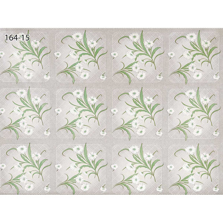 Клеенка т/о 125*25м 1сорт 164/15(ромашки,сер)Тверь