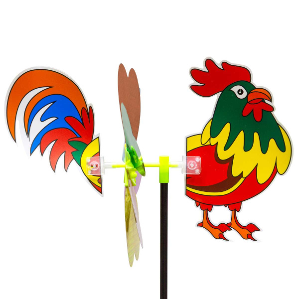 Ветряк D-22см Петушок цветные лепестки NA2671