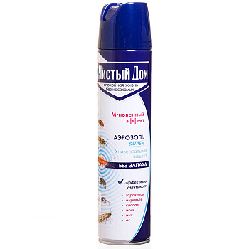 Дихлофос Чистый Дом 600мл(аэрозоль) без трубочки 02-125 х4/24