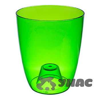 Кашпо Орхидея D160 мм 2л зеленый прозрачный М3149 