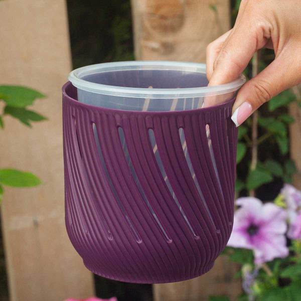 Кашпо Fleurs 1,3 л Пурпурный КШ-3680 х18 