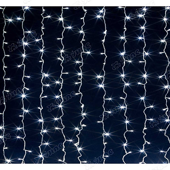 Гирлянда штора LED LС/3-7 192 лампочек, прозрачный провод 2*2,5 м белый
