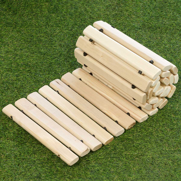 Рулонная садовая дорожка деревянная БЕРЕЗА (скреплена ПРОВОЛОКОЙ) 130см*31см