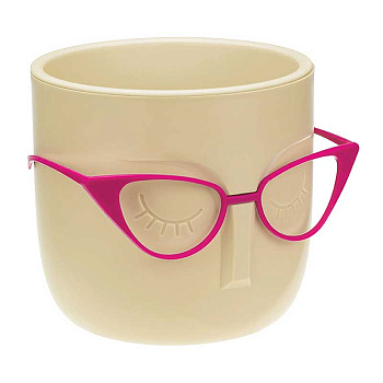 Кашпо МАРИ 0,65л со вставкой белая глина М3075 