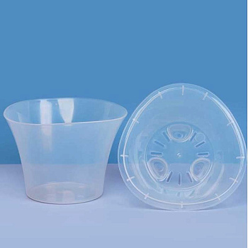 Кашпо "Лагуна" 0,6 л со вставкой прозрачный Пласт Авеню 