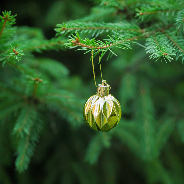 Набор елочных украшений 4ABCDK24-H19-2 4 см 24 шт Шары Золото с белым