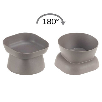 Миска для животных КВАДРО 0,2 л французcкий  серый М1807 х12