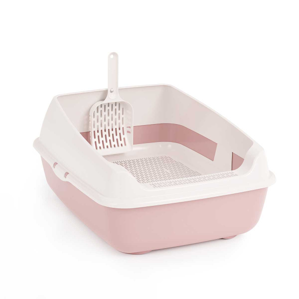 Лоток с сеткой и совком розовый БШ8580 х4