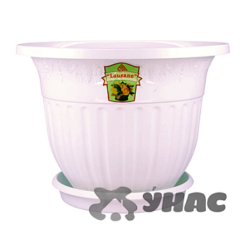 Горшок ЛОЗАННА 17л с подст. БЕЛЫЙ БШ1612 (10) 