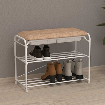 Подставка для обуви Альфа 23 сиденье + ящик (3-х полочная 60ПДОА23СЯБ)