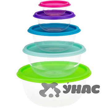 Набор мисок РАДУГА 5 шт МИКС М1308 (16)