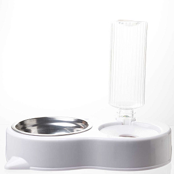 Миска для животных с поилкой 26*16*5см. в комплекте миска металл и бутылка для воды NA2386 (90)