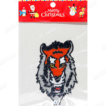 Наклейка на стекло А-42 15 см Тигр рычащий
