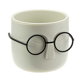 Кашпо СТИВ 0,65л бел ротанг М3079 х8 