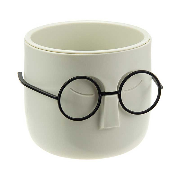 Кашпо СТИВ 0,65л бел ротанг М3079 х8 