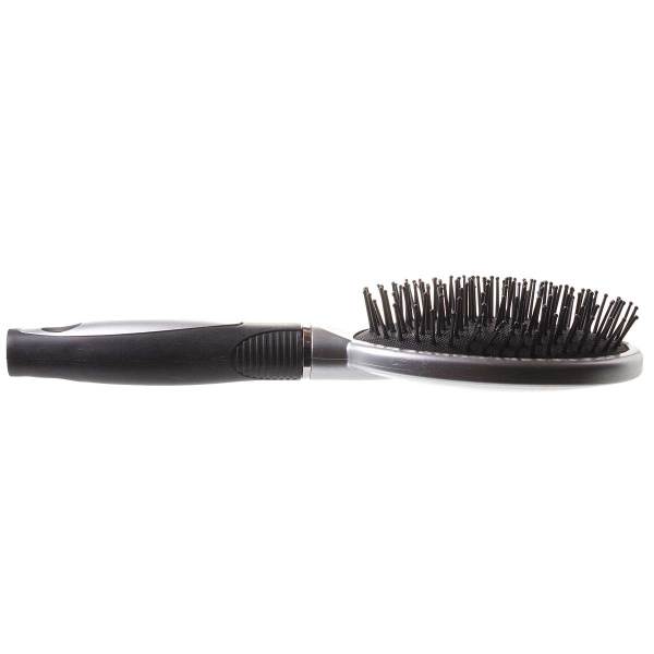 Расческа-массажка овал, 23см, серая с черным NA2360 (240)