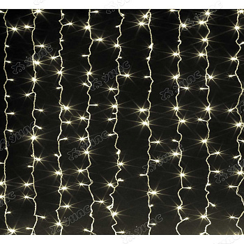 Гирлянда штора LED LС-3-1 240 лампочек, прозрачный провод 2*2,5 м Теплый белый