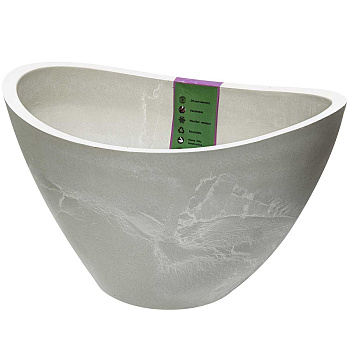 Горшок Лодочка 2,8 л белый камень H-09YB25-1бк 