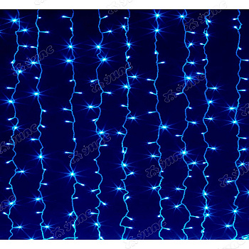 Гирлянда штора LED LС-4-7 320 лампочек, прозрачный провод 2,5*3 синий