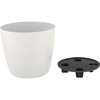 Горшок ВИЕННА D210мм 5л кругл со встав бел жасмин 