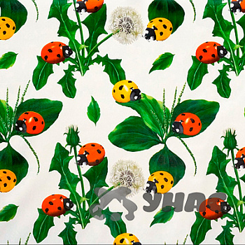 Клеенка т/о 125*25м 1сорт 443/0(божьи коровки,белый)Тверь