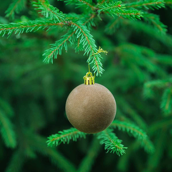 Набор елочных украшений LN09-6 6 см 12 шт Шары БАРХАТ