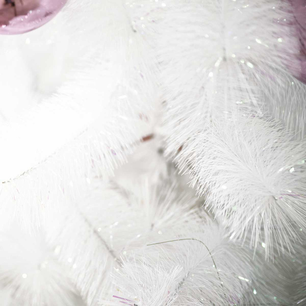 Елка HJ150-77 150 см БЕЛАЯ С ГОЛУБЫМ 100 веток пластиковая подставка