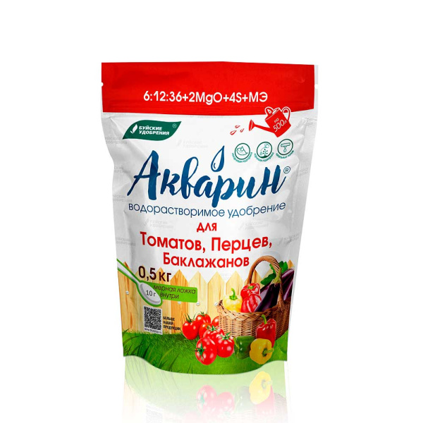 Акварин Для томатов перцев 0,5кг (дой-пак) БХЗ х12 