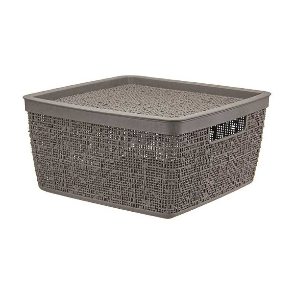 Коробка БЯЗЬ с крышкой 28х28х14 8л Французский СерыйМ2326