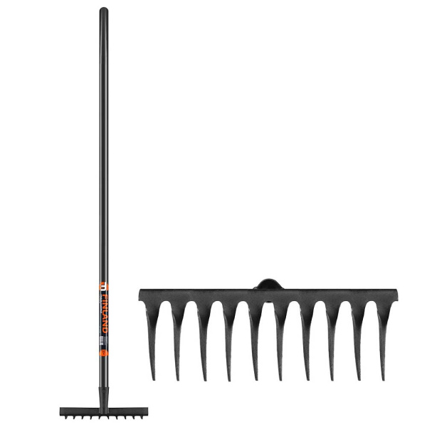 Грабли с черным черенком 10 зубьев FINLAND 1704-Ч