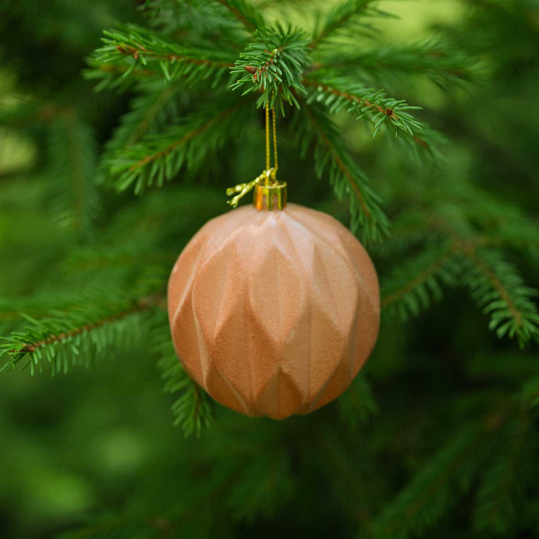 Набор елочных украшений LN19-7 8 см 6 шт Шары Бархат персиковый