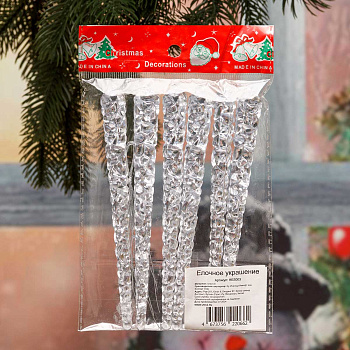 Елочное украшение "Сосулька" HES003 6шт 15,5см (183)