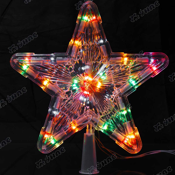 Макушка светодионая ЗВЕЗДА ЦВЕТНАЯ /25см,30 лампочек/