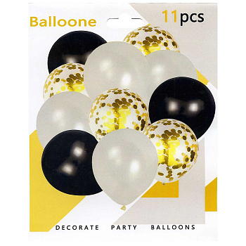 Набор воздушных шаров 11 шт Черный/Белый NA2590 (600)
