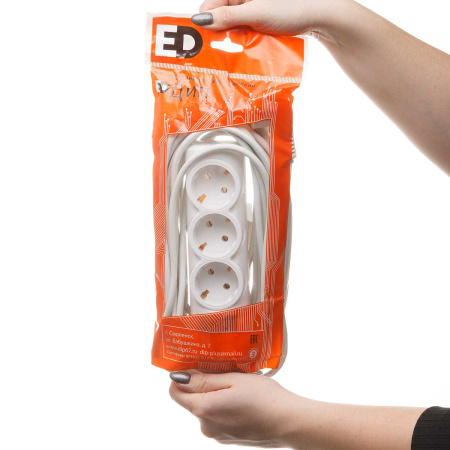 Удлинитель Премиум с кнопкой 3 гнезда 10 метров ПВС 3*0,75 с заземлением х20