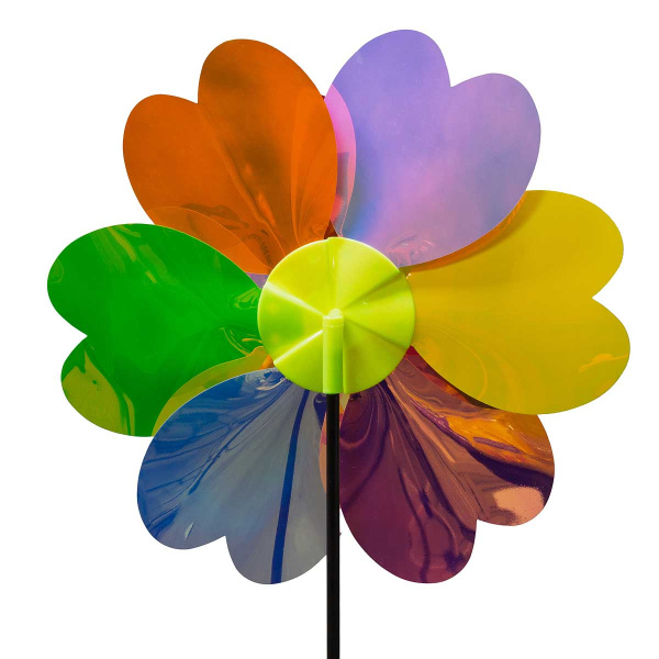 Ветряк D-25-33см двойной разноцветные перламутр. лепестки NA2669