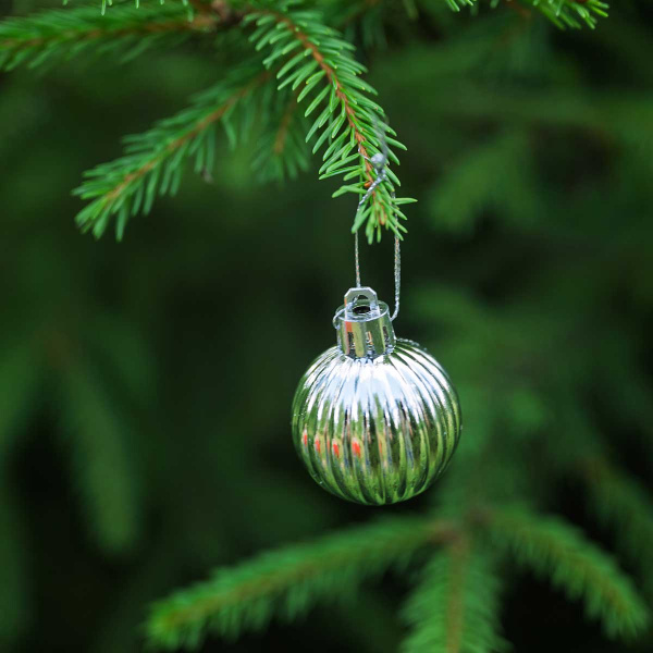 Набор елочных украшений 4ABCDK24-H19-1 4 см 24 шт Шары Серебро с белым