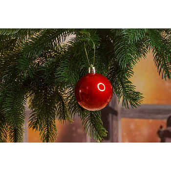 Шар Т521-6 6шт 6см (акриловый) красный (140)