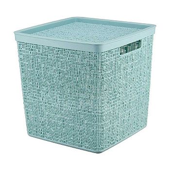 Коробка БЯЗЬ с крышкой 28х28х28 17л Морская волна М2327