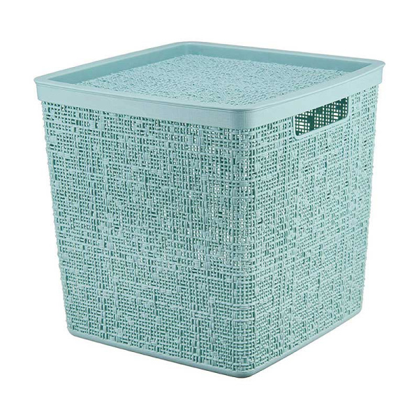 Коробка БЯЗЬ с крышкой 28х28х28 17л Морская волна М2327