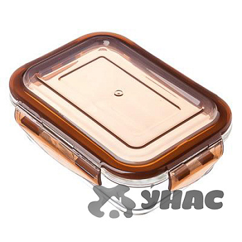 Контейнер для продуктов на защелках 600 мл стекло 845-111