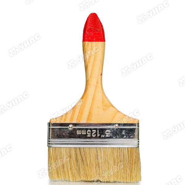 Кисть малярная плоская 125 мм-5" натуральная щетина деревянная NA1308-7