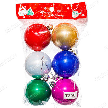 Шар Т256 6шт 6см (акриловые) микс (140)