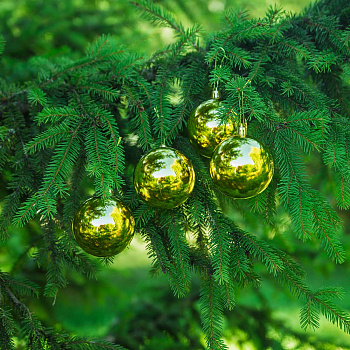 Шар JY-10-2 4шт 8см (глянцевые) золото (64)